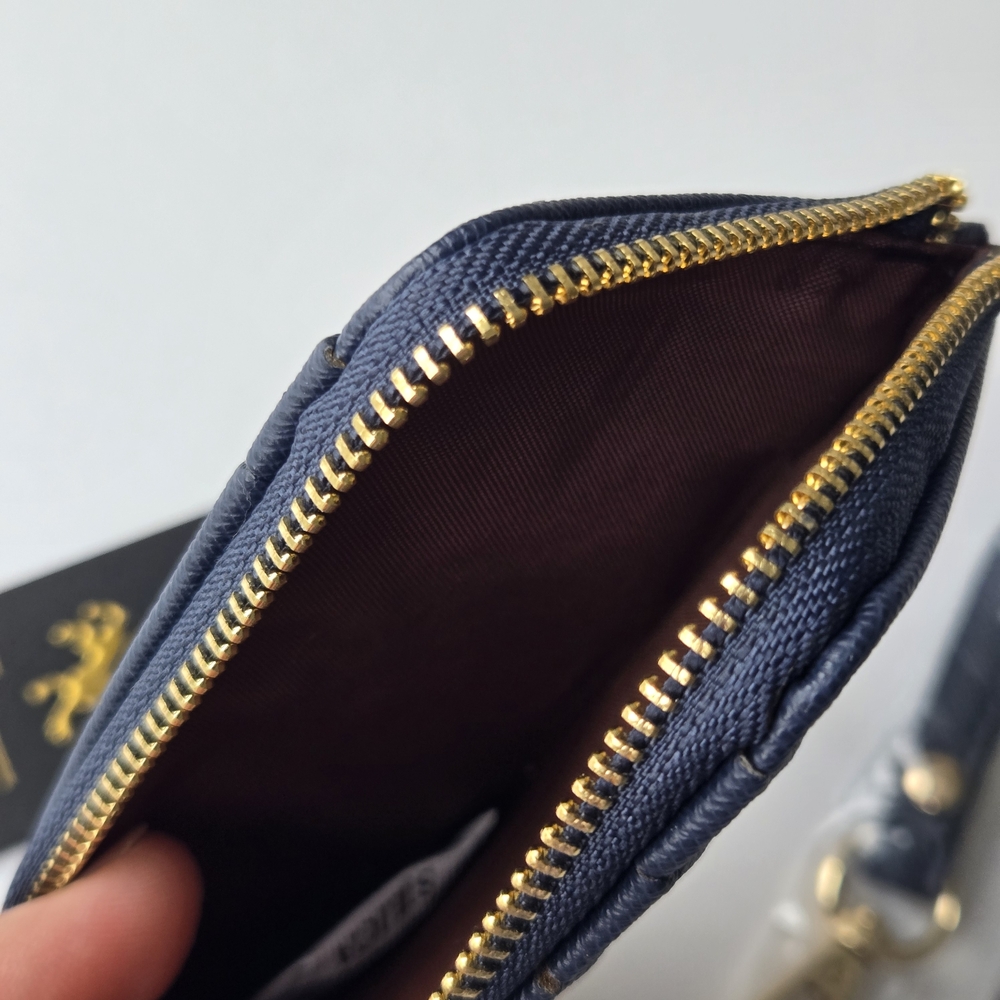 Lionel Navy Blue Slim Card Holder & Zip Wallet - Picture 6 of 10